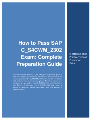 How to Pass SAP C_S4CWM_2302 Exam: Complete Preparation Guide