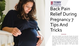 Back Pain Relief During Pregnancy 7 Tips And Tricks
