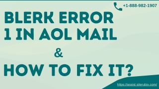 Blerk Error 1 in AOL Mail & How to Fix it? |  1-888-982-1907