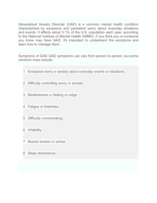 How to identify and manage symptoms of generalized anxiety disorder