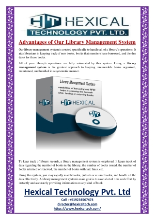 Advantages of Our Library Management System