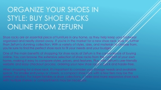 Organize Your Shoes in Style