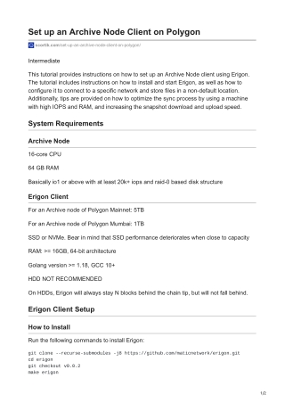 scortik.com-Set up an Archive Node Client on Polygon