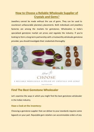 How to Choose a Reliable Wholesale Supplier of Crystals and Gems?