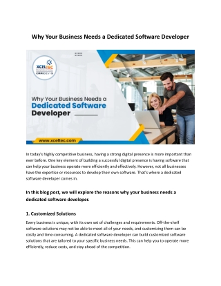 Why Your Business Needs a Dedicated Software Developer