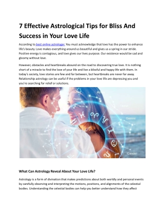 7 Effective Astrological Tips for Bliss And Success in Your Love Life