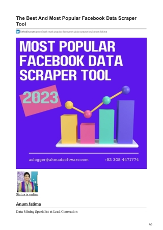 The Best And Most Popular Facebook Data Scraper Tool