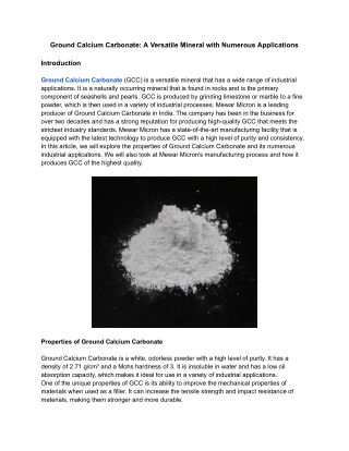 Ground Calcium Carbonate