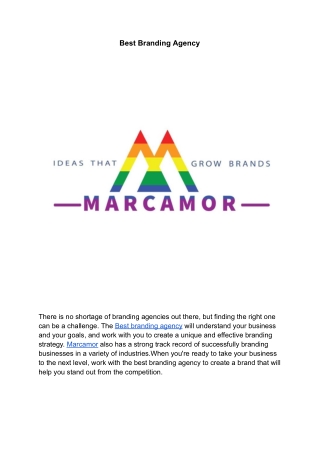 Best Branding Agency | Marcamor