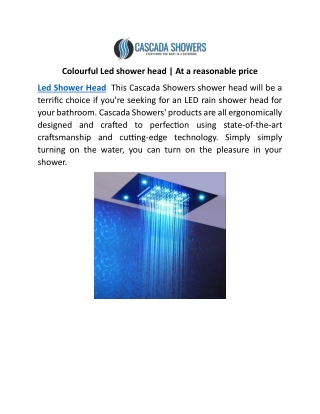 Colourful Led shower head | At a reasonable price