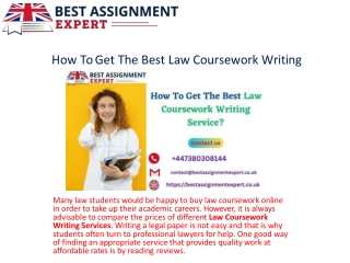 How To Get The Best Law Coursework Writing Service.