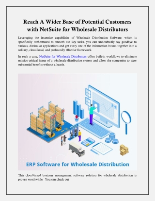 Reach A Wider Base of Potential Customers with NetSuite for Wholesale Distributors