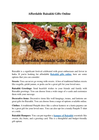 Affordable Baisakhi Gifts Online