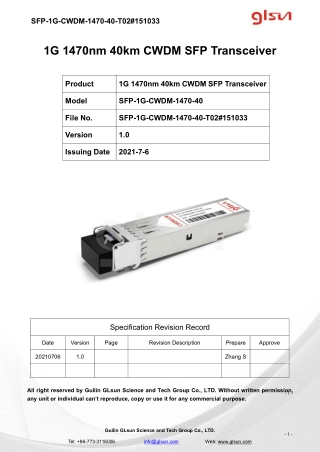 1G 1470nm 40km CWDM SFP Transceiver