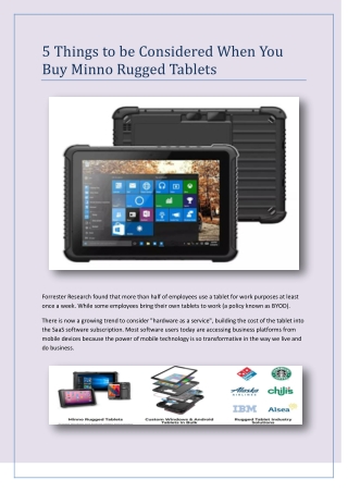 5 Things to be Considered When You Buy Minno Rugged Tablets