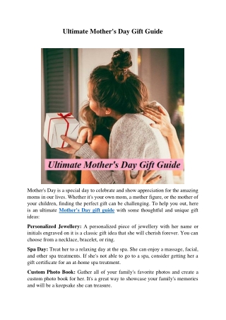 Ultimate Mother's Day Gift Guide