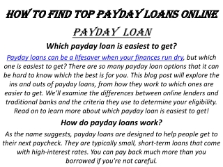 how to find top payday loans online