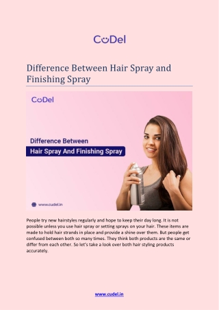 Difference Between Hair Spray and Finishing Spray