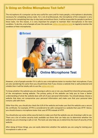 Is Using an Online Microphone Test Safe