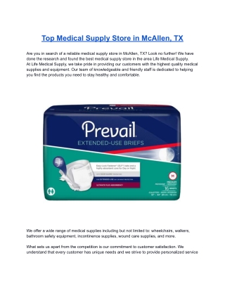 Top Medical Supply Store in McAllen, TX