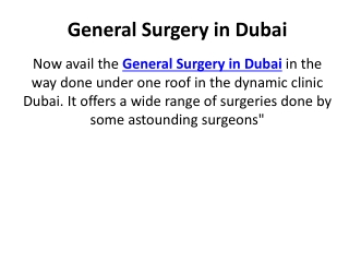 General Surgery in Dubai