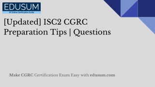 [Updated] ISC2 CGRC Preparation Tips | Questions