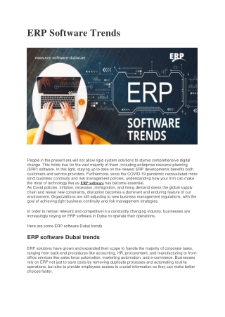 ERP Software Trends