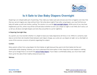 Is it Safe to Use Baby Diapers Overnight