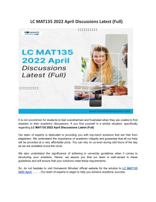 LC MAT135 2022 April Discussions Latest (Full)