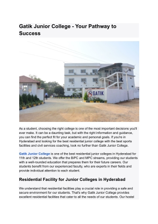 Discover the Best Intermediate College in Hyderabad_ A Complete Guide for Students