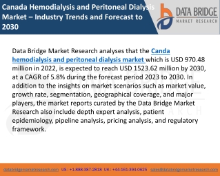 Canada Hemodialysis and Peritoneal Dialysis Market – Industry Trends and Forecast to 2030