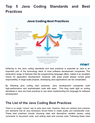 List of Top 5 Java Coding Standards and Best Practices