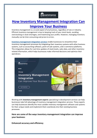 How Inventory Management Integration Can Improve Your Business