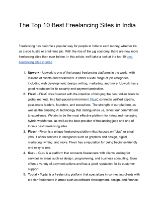 The Top 10 Best Freelancing Sites in India