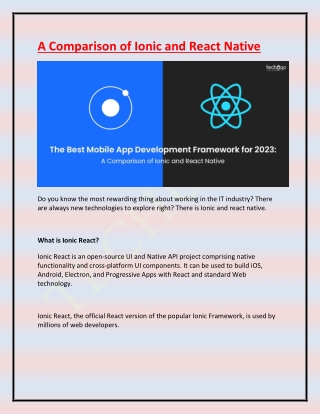 A Comparison of Ionic and React Native