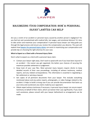 Maximizing Your Compensation How a Personal Injury Lawyer Can Help