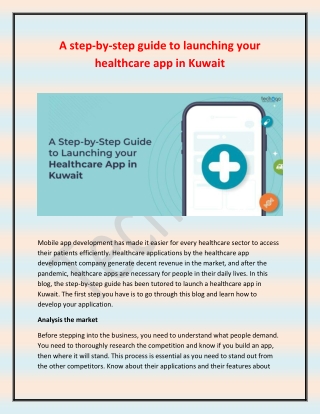 A step-by-step guide to launching your healthcare app in Kuwait