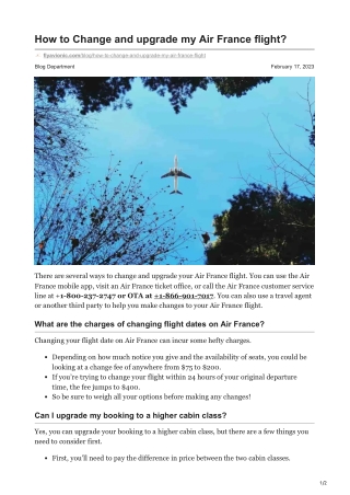 How to Change and upgrade my Air France flight