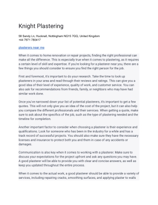 Knight Plastering