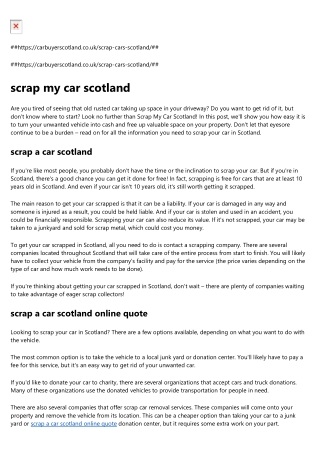 scrap a car scotland