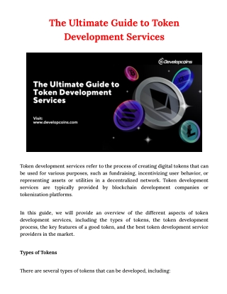 The Ultimate Guide to Token Development Services