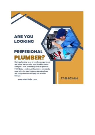 Plumber Services in Bhubaneswar, Plumber in Bhubaneswar - MistriBabu