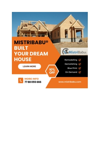 Construction services in Bhubaneswar, Civil Construction contractor -MistriBabu