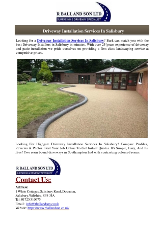 Driveway Installation Services In Salisbury