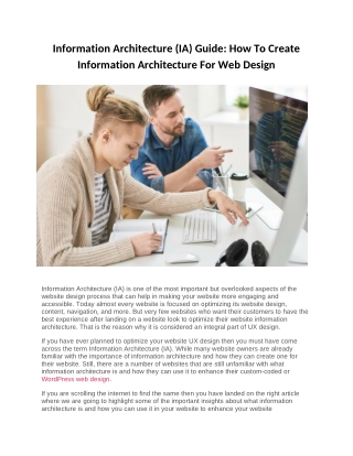 Information Architecture (IA) Guide How To Create Information Architecture For Web Design