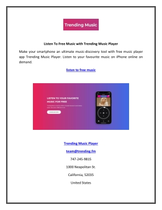 Listen To Free Music with Trending Music Player