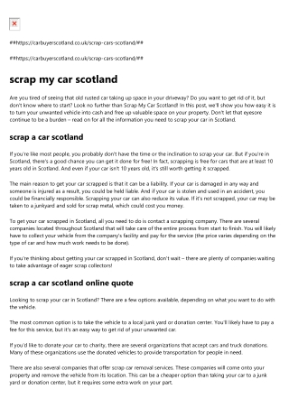 scrap a car scotland online quote