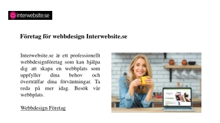 Företag för webbdesign | Interwebsite.se