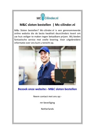 M&C sloten bestellen   Mc-cilinder.nl
