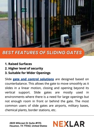Best Features Of Sliding Gates - Nexlar Security